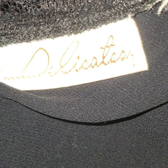 Delicates Black Lace Top Vintage Nightgown Sheer || GUC || Small - Picture 15 of 15